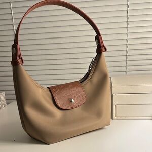 Elegant Tan Women's Shoulder Bag With Long Strap
